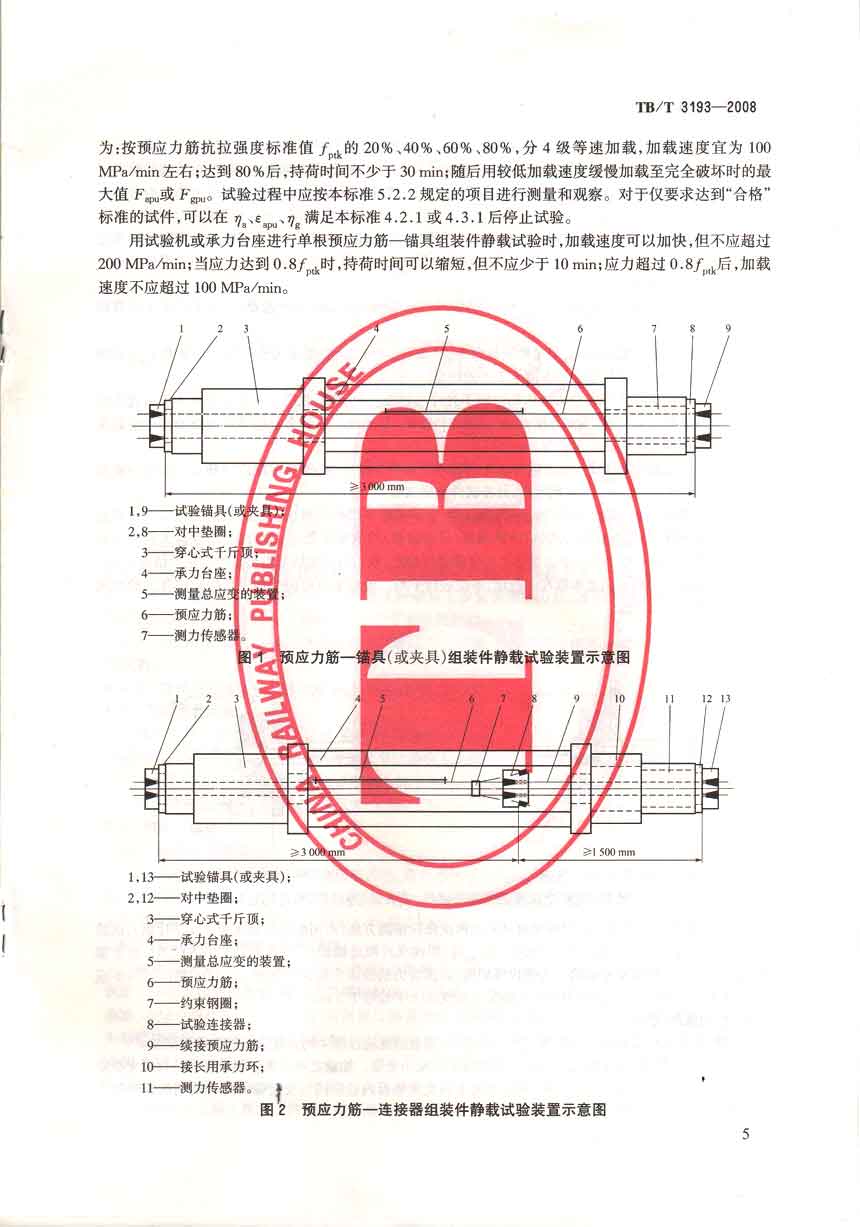 铁路工程预应力筋用夹片式锚具,夹具和连接器技术条件