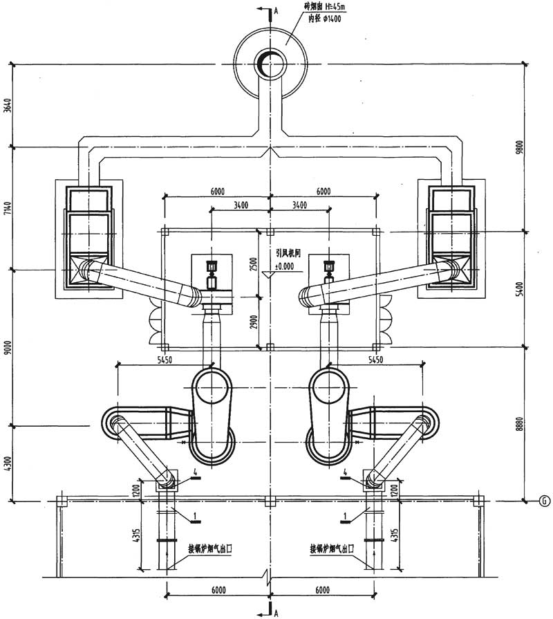 引风系统管道平面图画法示例